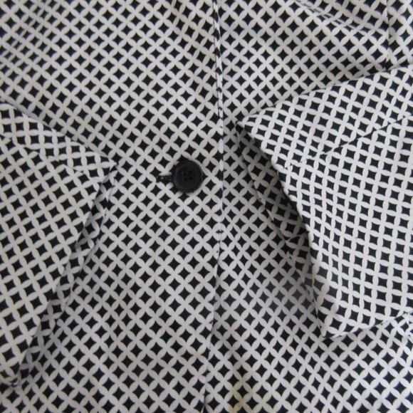 Cato One Button Blazer Plus 22W Black White Diamond Print Lined Pockets Career - Picture 8 of 9